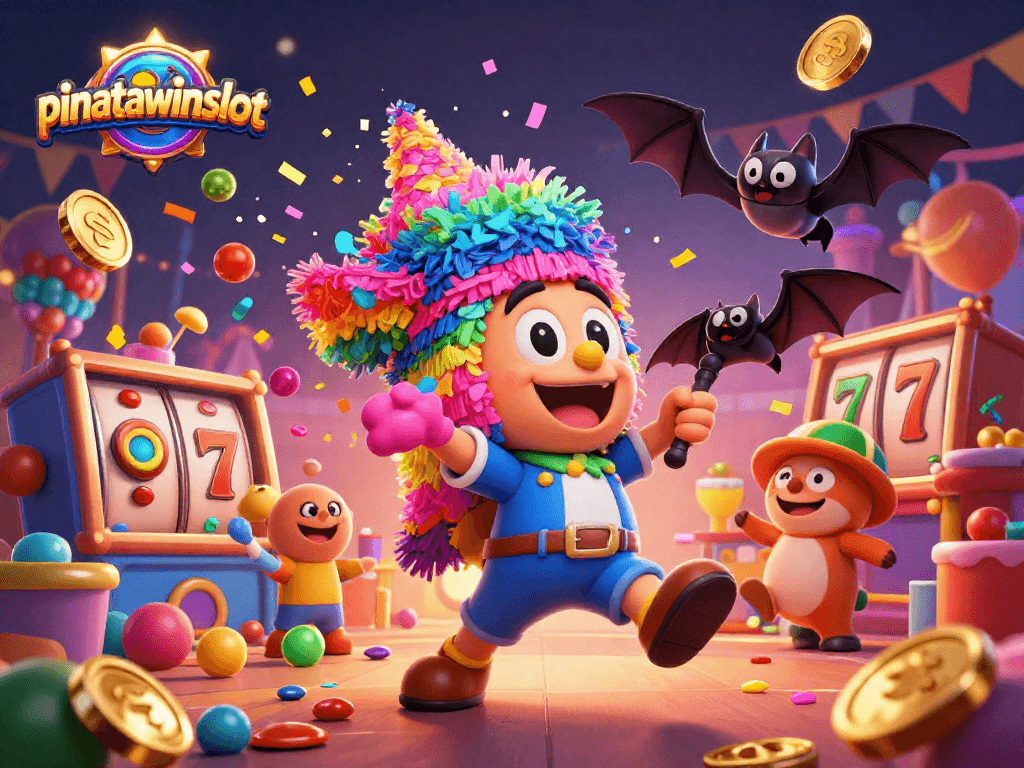 Engage in thrilling gameplay with pinatawinsslot as the colorful piñata bursts open, showering candy.