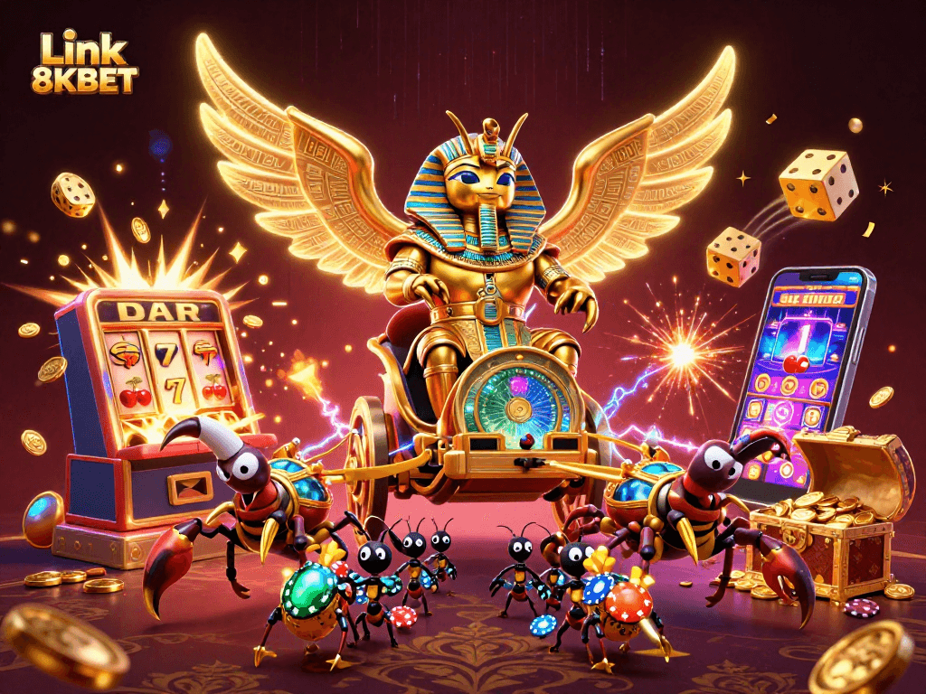 Engage with Link 8KBET for thrilling casino adventures with vibrant 3D characters and gambling elements.