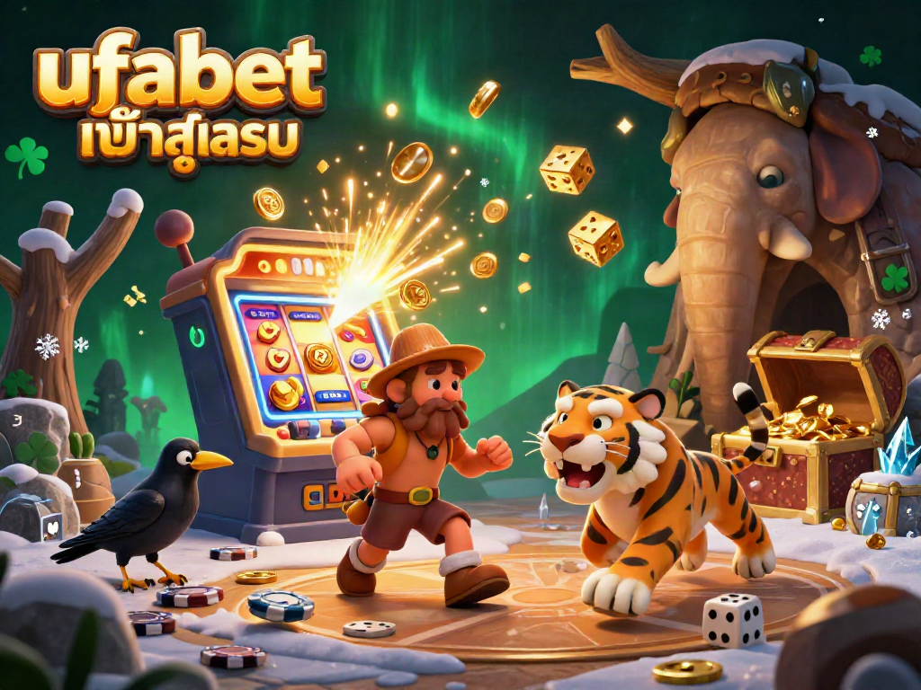 Experience the thrill of ufabetเข้าสู่ระบบ with a vibrant 3D casino illustration showcasing exciting gaming elements.