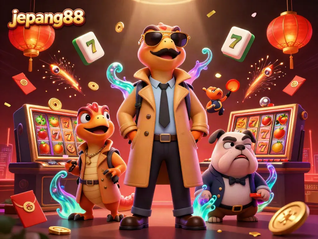 Engage with jepang88's thrilling casino experience as raptors enter the VIP lounge, blending humor and excitement.