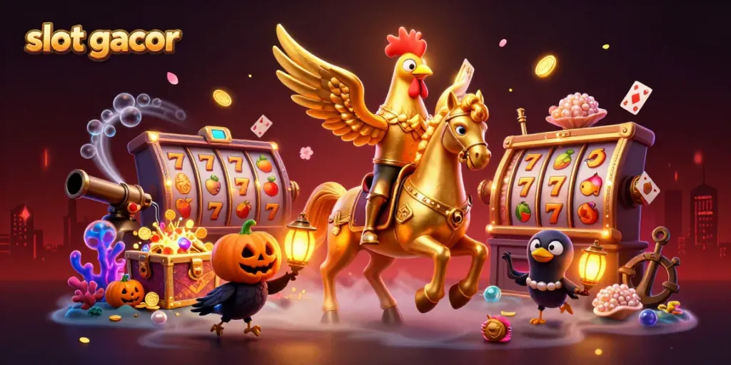 Mendapatkan slot gacor yang menguntungkan di kasino dengan simbol buah dan jackpot yang bersinar.