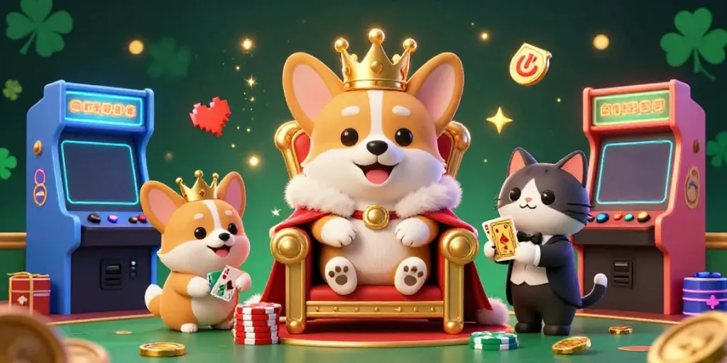 Experience exciting gameplay with kqbd rang sang nay as the royal corgi reigns over vibrant casino elements.