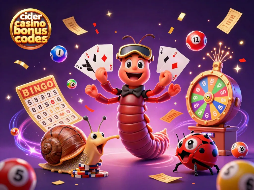 Experience exciting gaming with cider casino bonus codes showcasing vibrant casino elements and characters.
