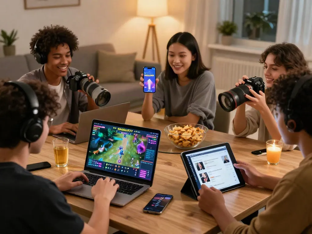 Pengguna NAGASLOT77 bermain game online di ruang tamu modern, menunjukkan suasana kompetitif dan menyenangkan.