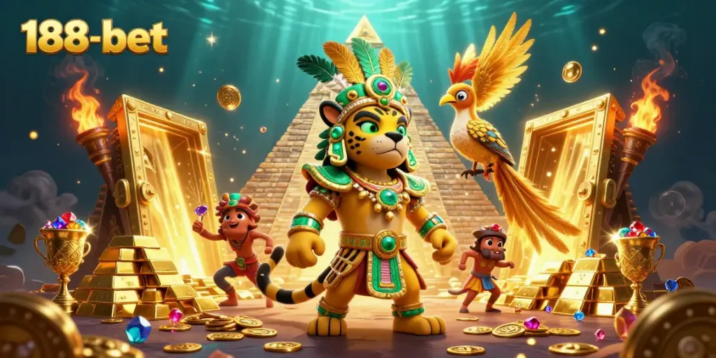 Experience the excitement of 188-bet with vibrant casino treasures and dynamic characters.
