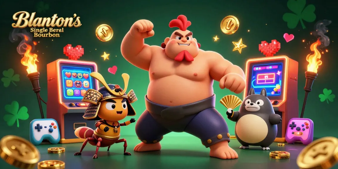 Experience Blanton's Single Barrel Bourbon with vibrant gaming action and lively characters.