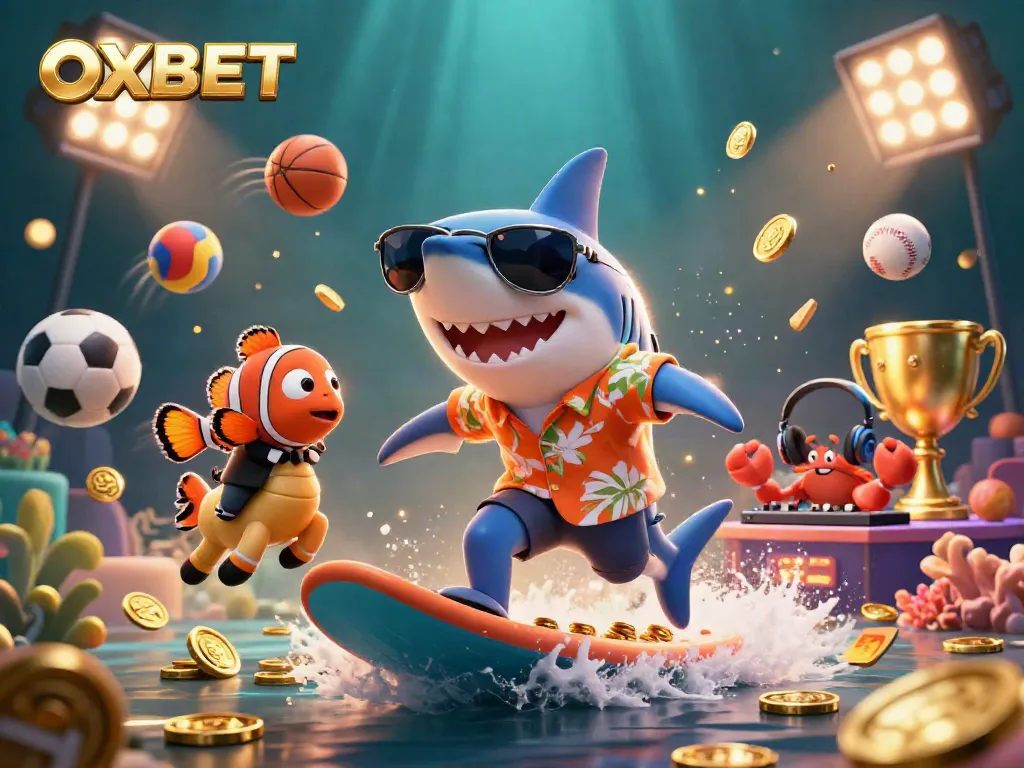 Experience OXBET with vibrant characters enjoying an exciting underwater casino theme.