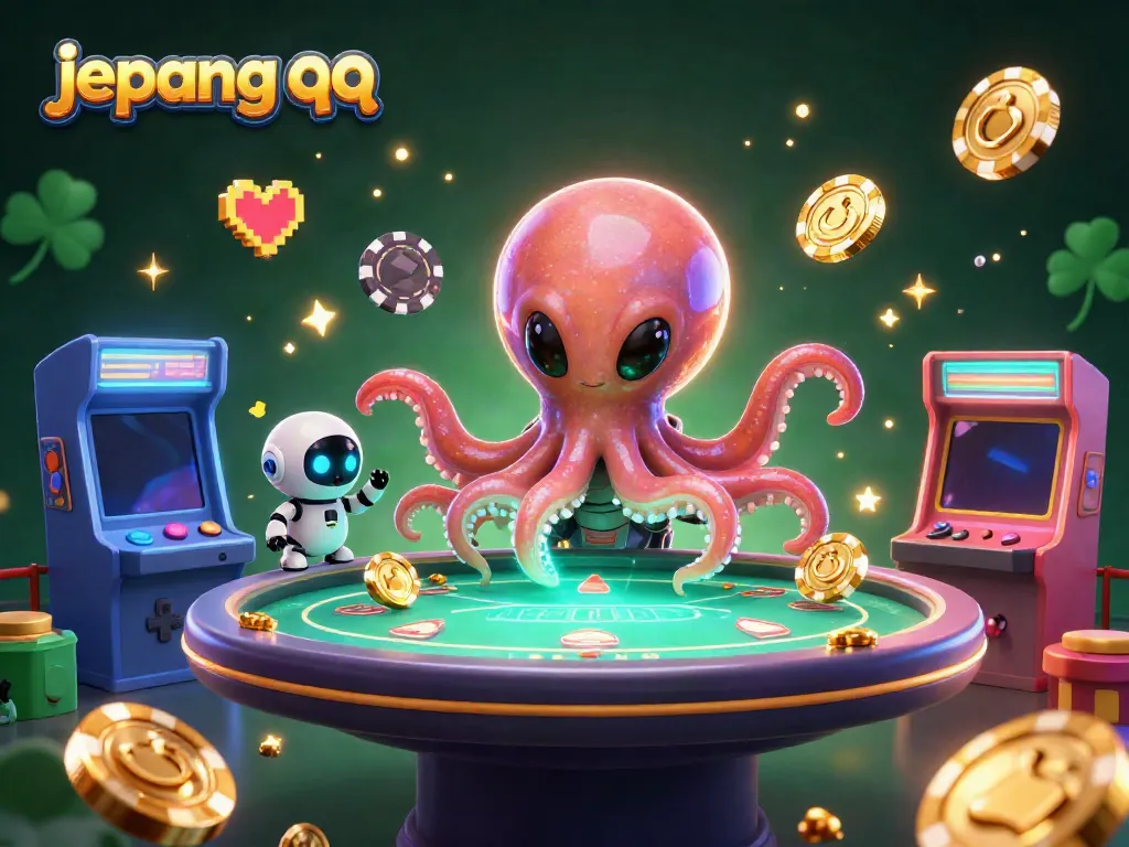 Jepang QQ menghadirkan permainan poker mendebarkan dengan alien kartun di meja poker holografis.