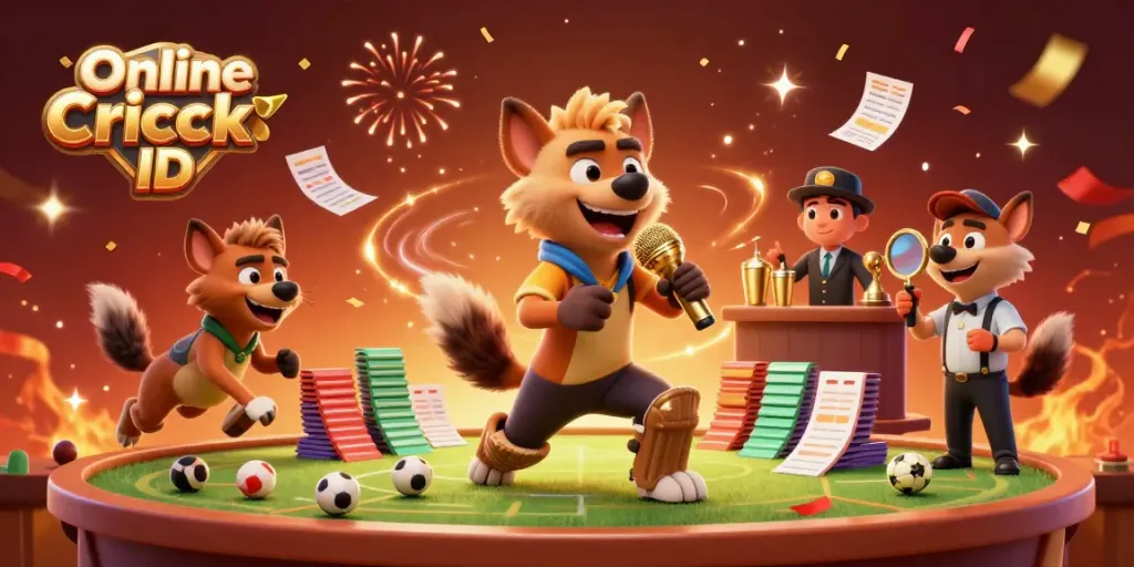 Experience the thrill of cricket betting with Online Cricket ID in a vibrant, engaging scene.