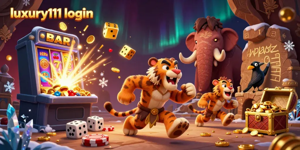 Experience the thrilling luxury111 login with our engaging prehistoric casino scene.