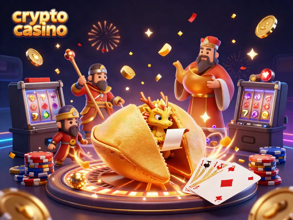 Engage in thrilling games at this vibrant crypto casino illustration featuring dynamic elements.