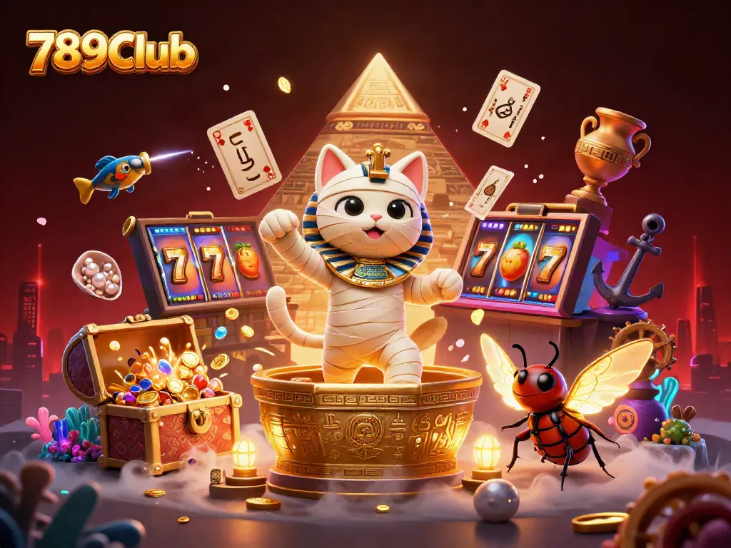 Experience thrilling gameplay at 789Club with a vibrant 3D casino scene showcasing exciting characters and game elements.