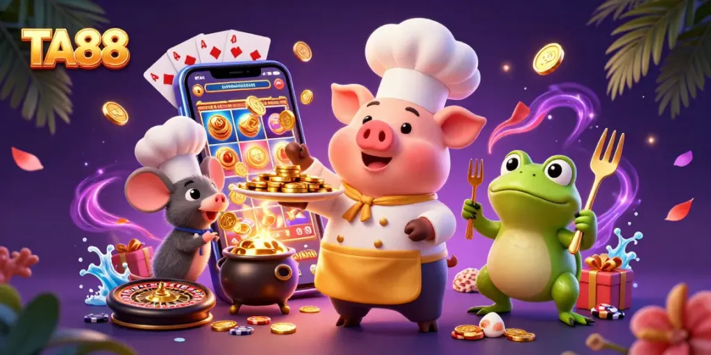 Engage with TA88's vibrant casino world through a thrilling gold coin feast and dynamic game elements.
